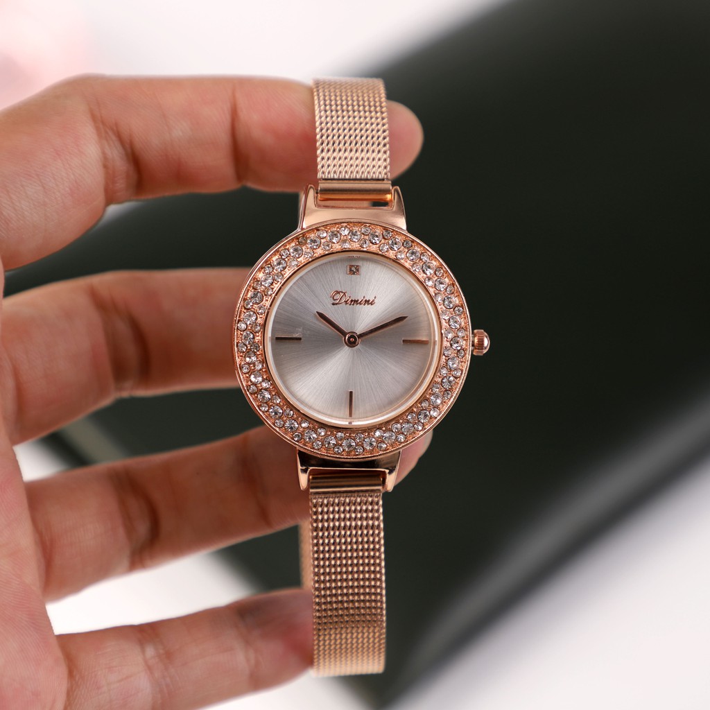 [SANG CHẢNH] Đồng hồ nữ DIMINI 1309 Princess đính đá dây thép lụa nhỏ xinh | BigBuy360 - bigbuy360.vn