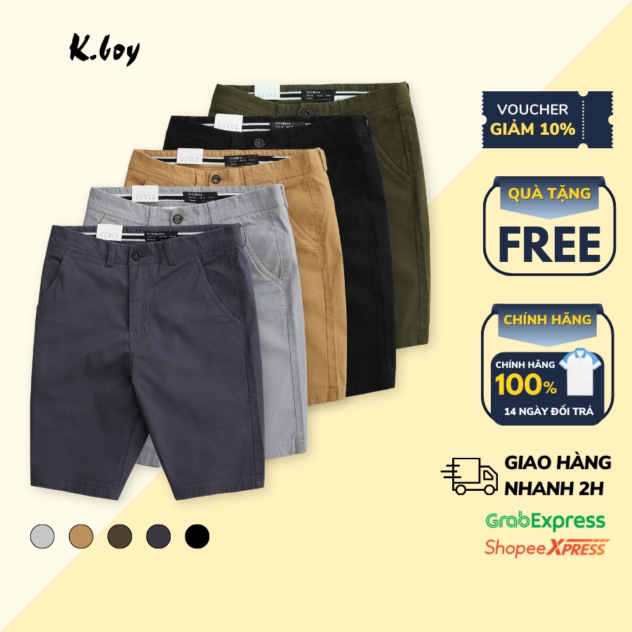 Quần short kaki nam cao cấp xịn KBOY phiên bản nâng cấp VẢI DÀY DẶN,chất kaki thun co giãn slim fit -Q12