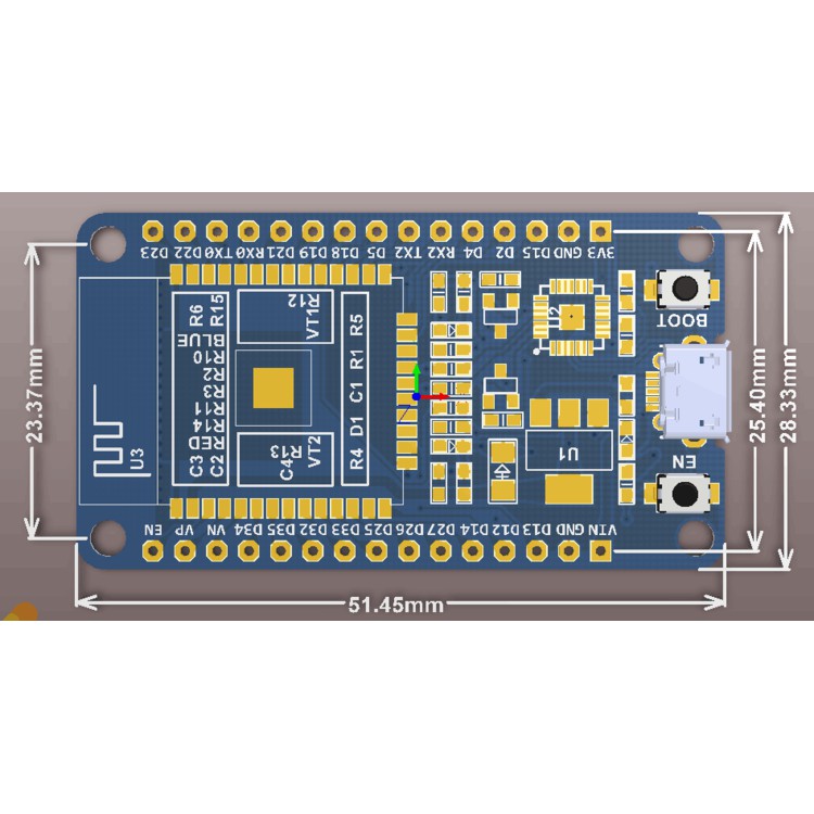 Kit RF Thu phát WiFi + Bluetooth ESP32 - Nodemcu ESP32 Wifi BLE - IoT