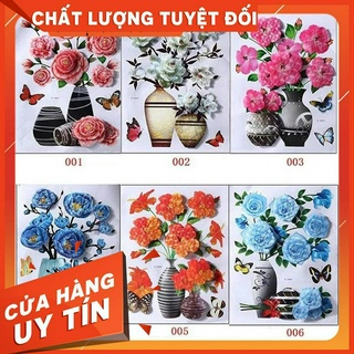 ⭐Tranh Dán Tường 3D⭐ Hình Bình Hoa⭐ Có Sẵn Keo Dán⭐Nhiều Mẫu Bình Hoa Đẹp Mắt