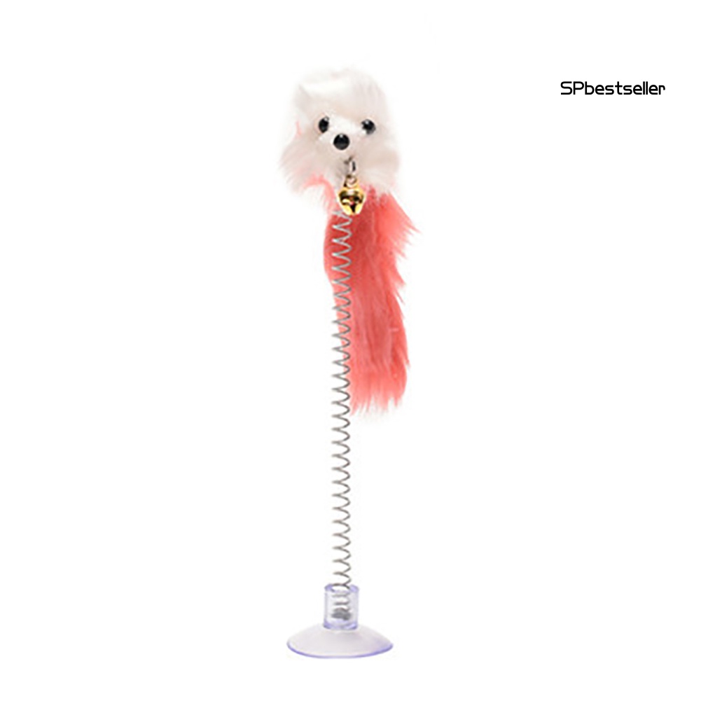 Đồ Chơi Gắn Lò Xo Hình Chuột Bông Có Giác Hút Cho Mèo