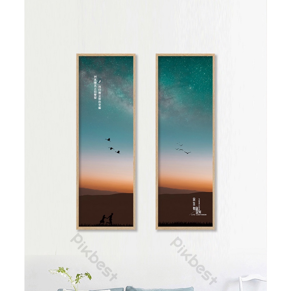 In hình ép gỗ Laminate TRANH PHONG CẢNH - Mẫu 1 (2 Dọc 2x20x60, 2x30x90). In ảnh theo yêu cầu