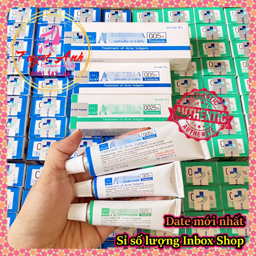 [Auth-Thailand] Tretinoin 0.025% - 0.05%, Kem dưỡng giảm mụn, chống lão hóa, đẹp da