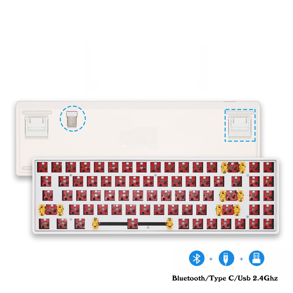 Bộ Kit bàn phím SKY72 3 mode kết nối không dây Bluetooth/Type c/Usb 2.4Ghz led RGB