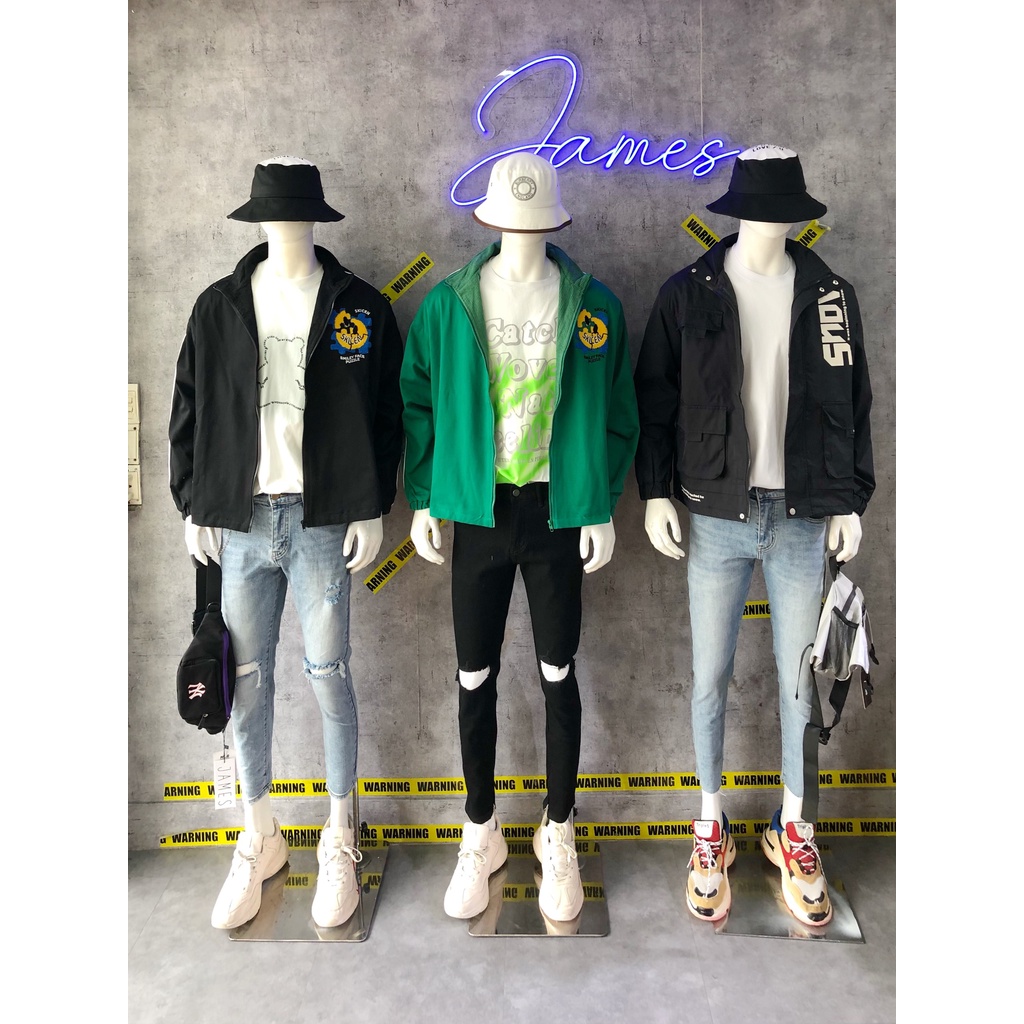 Aó khoác nam , áo dáng xuông hàng quảng châu 2 màu JAMES STORE -AK2330