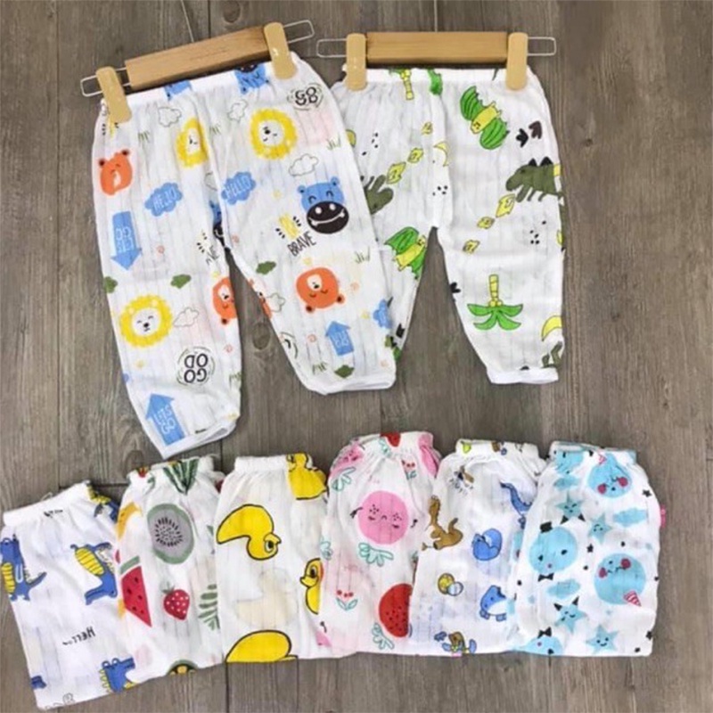 Quần dài cho bé trai gái quần chục sơ sinh giấy cotton siêu mềm mát