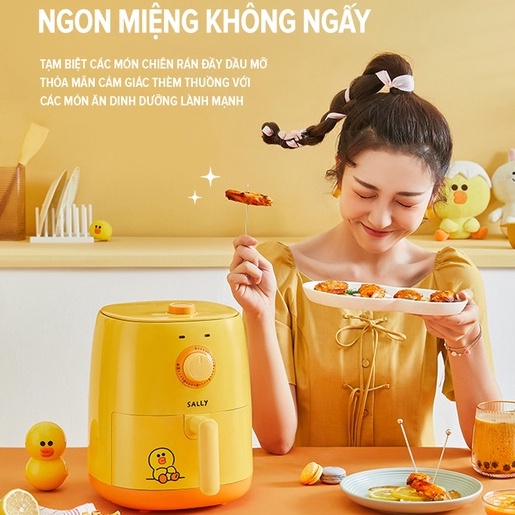 Nồi Chiên Không Dầu Joyoung Hình Vịt Sally Vàng Gấu Brown Nâu Công Nghệ Thế Hệ Mới Dung Tích 2.6L