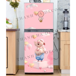 Decal dán Tủ Lạnh Pig 2022  chất liệu cao cấp
