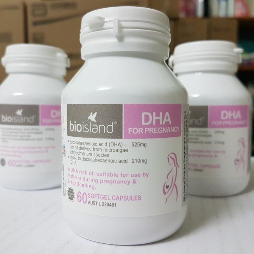 [Chính hãng Úc] DHA Bầu Bioisland 60 viên cho phụ nữ chuẩn bị mang thai, mẹ bầu và sau sinh Úc - Date mới
