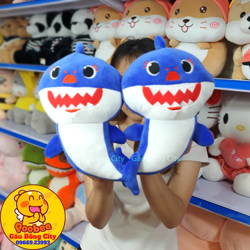 Gấu Bông Baby Shark - Cá Mập thú nhồi bông vải co dãn cao cấp size 30cm