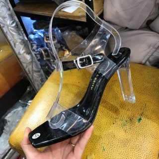 Sandal gót dẹt quai tronv ảnh thật
