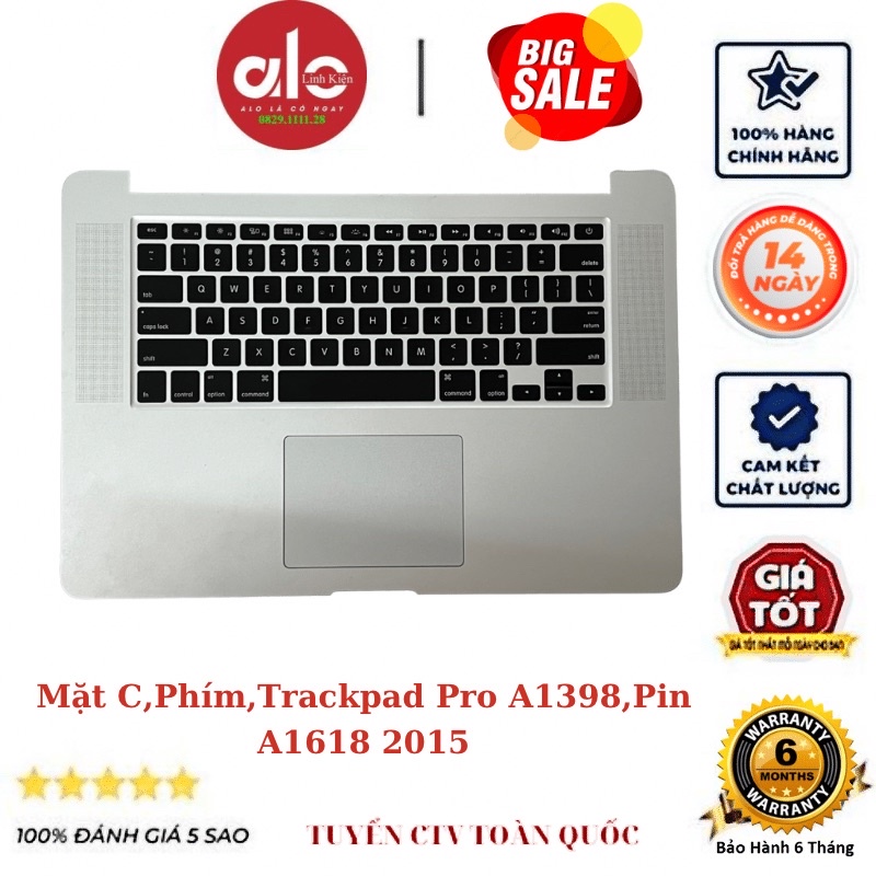 Mâm C Laptop Táo Pro A1398 Pin A1618 2015