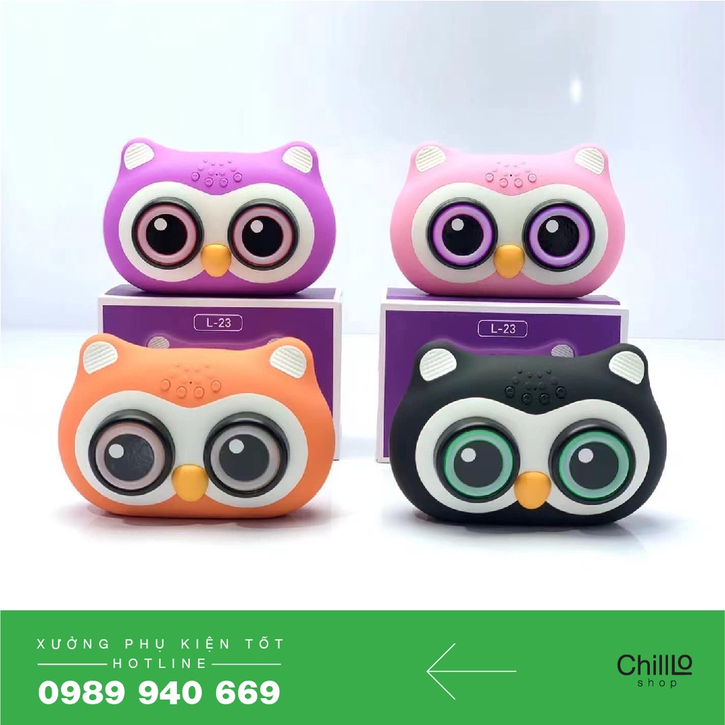 Loa Bluetooth Mini Cute L-23 Loa Cú Mèo Có Đèn Led Nhỏ Gọn, Tiện Lợi Mang Theo - Hỗ Trợ Thẻ Nhớ TF, USB, Aux 3.5mm