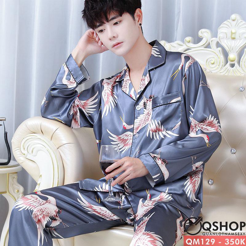 Bộ đồ pijama nam mặc nhà mặc ngủ đồ bộ pijama nam QM129