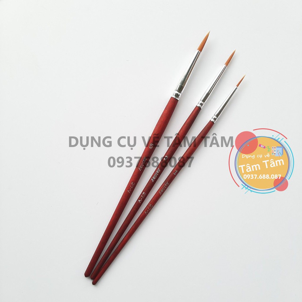 [ TÂM TÂM ]-Bộ cọ đầu tròn 3 cây mã 27-V, Paint Brush Taklon Das 27-V Round 3 Pack-