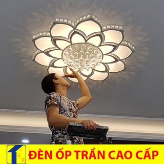 Đèn mâm ốp trần led pha lê cao cấp - đèn chùm phòng khách - OPLADY09