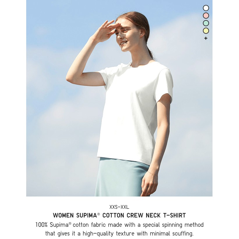 Áo phông Nữ - Supima Cotton Crew Neck T-Shirt (short sleeves) (UNIQLO chính hãng) 😍