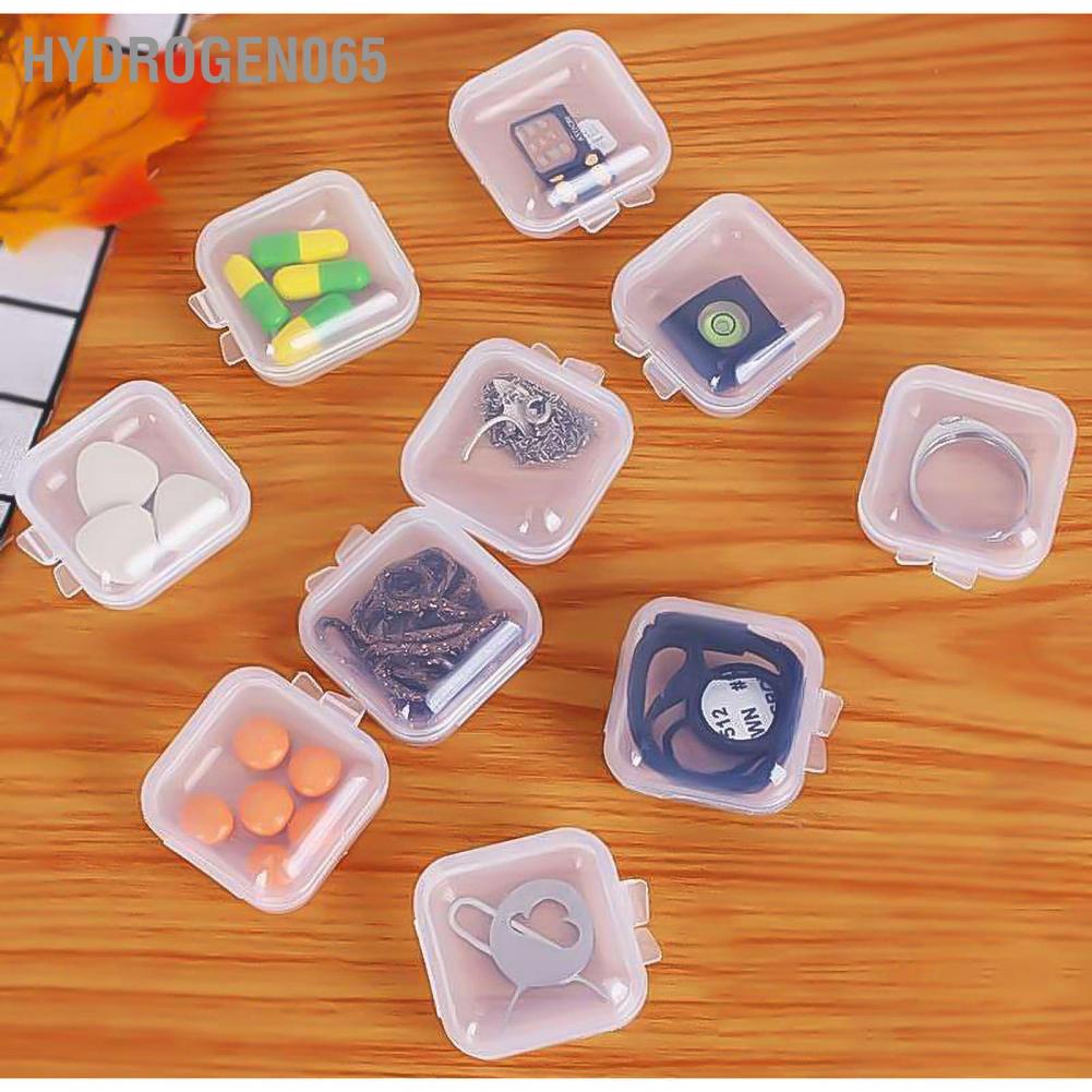 Hydrogen065 Small Clear Box Transparent Sturdy Durable PP Glossy Surface Wide Application Bead for Jewelry Pills Earplug
