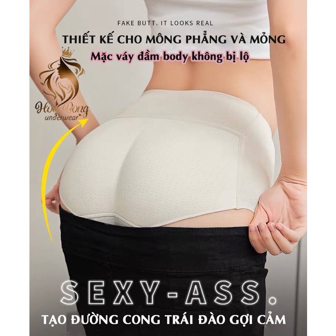 Quần độn mông nữ, quần độn mông hông lên dáng thật mông tự nhiên 99%, chất cao su thông hơi mềm mại
