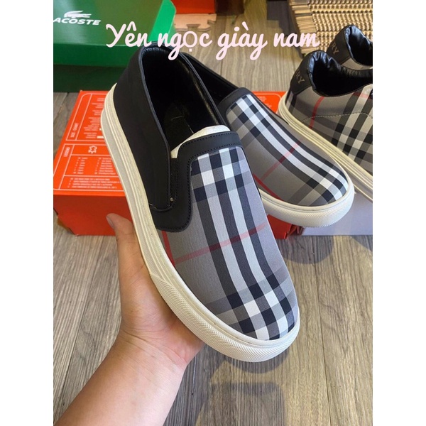 Giày thể thao nam buộc dây , Giày lười slipon burberry , hàng quảng châu kèm hộp