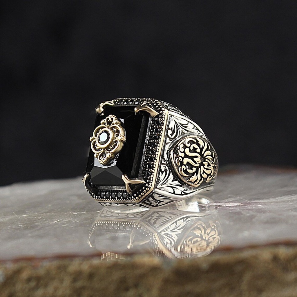 Nhẫn Thời Trang Thổ Nhĩ Kì Đính Đá Zircon Màu Sắc Bắt Mắt