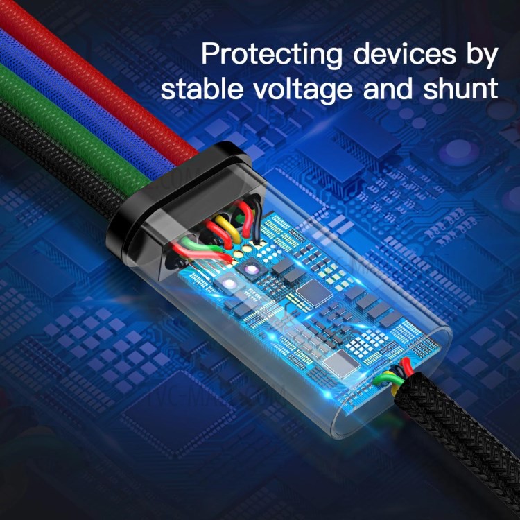 Cáp sạc 4 in 1 ( Micro Usb, 2 đầu Type C, Lightning ) Baseus