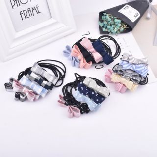 Cột tóc nơ mềm cho bạn cho bé màu nude