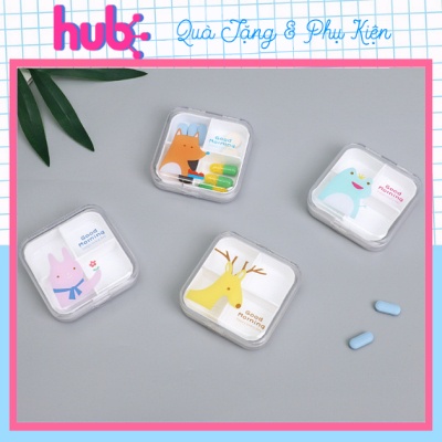 Hộp đựng thuốc chia 4 và 6 ngăn, bảo quản, chia thuốc tiện ích cho gia đình