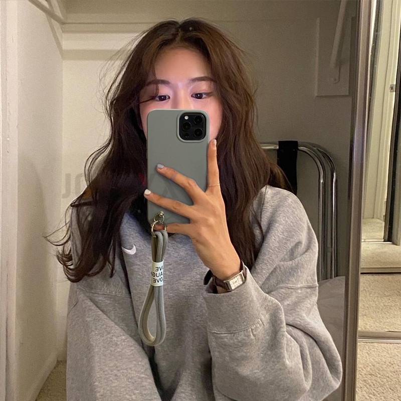 Ốp Điện Thoại Có Dây Gài Cho Iphone 12 11 13 Pro Max XR X XS Max 7 8 Plus SE