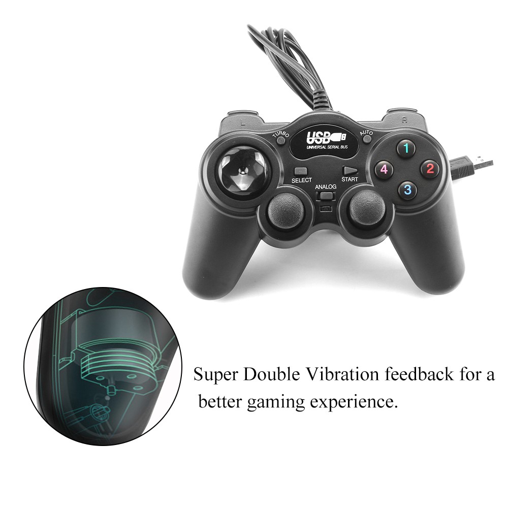 IN STOCK Wired USB 2.0 Gamepad Controller Joystick Joypad Super Double Vibration 850 for PC Laptop Computer or Win7/8/10 XP/For Vista