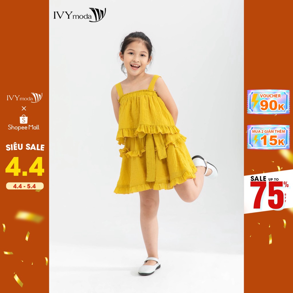 [NHẬP WABRTL5 GIẢM 10% TỐI ĐA 50K ĐH 250K ]Chân váy xòe 2 tầng bé gái IVY moda MS 31G1244