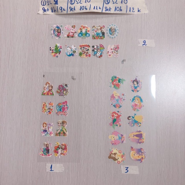 Set sticker hình ủi hoạt hình cho bé