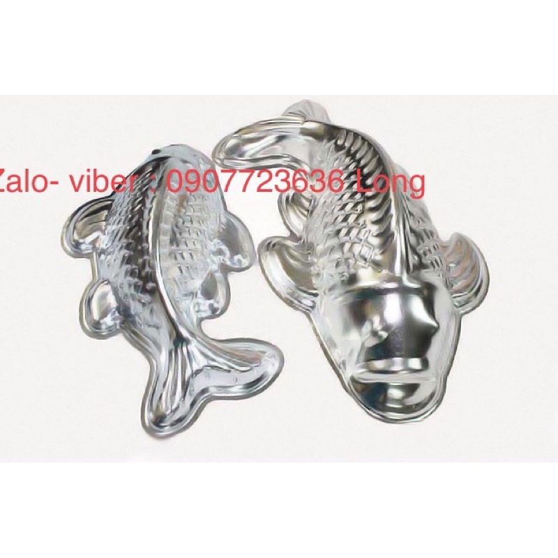 Khuôn NHẤN XÔI, RAU CÂU, BÁNH TỔ , PATE, CHẢ LẠNH hình Cá Chép size dài 20cm - 24cm - 27cm - nhôm Xi gia công BÓNG ĐẸP
