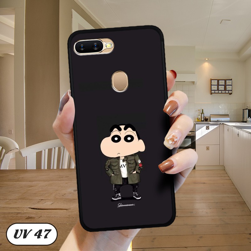 Ốp điện thoại OPPO A5S/ A7/ A12 lưng nhám viền cao su dẻo in hình