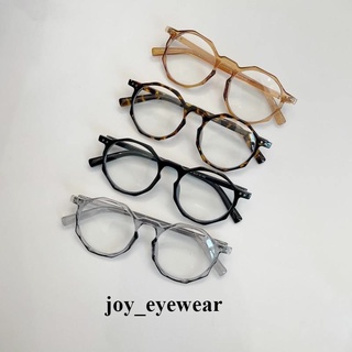 Kính không độ, gọng kính cận đa giác nhựa dẻo tròn Hàn Quốc 3374.joy_eyewear