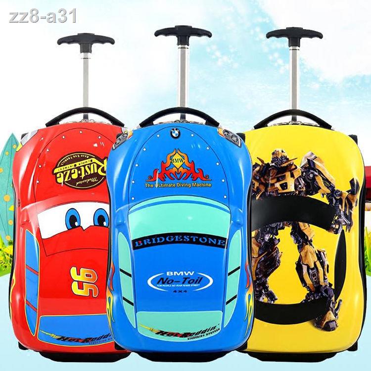 Nhà máy sản xuất hành lý cho trẻ em hoạt hình bán hàng trực tiếp Xe McQueen kéo du lịch 18 inch Túi đựng bánh đa nă