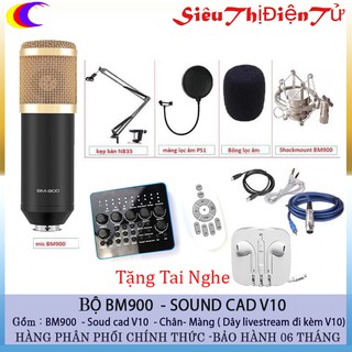 Bộ thu âm Micro BM-900 + CARD V10