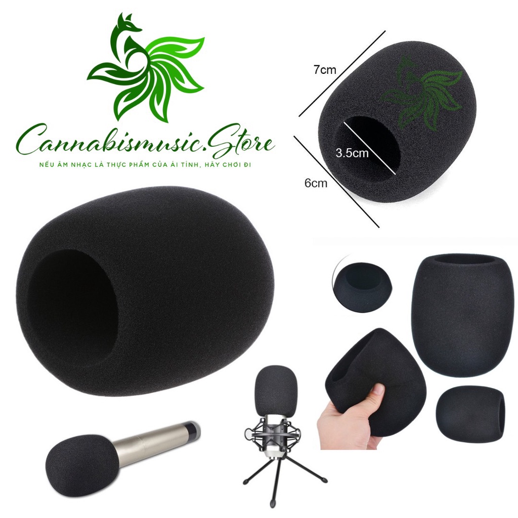 Mút Bọc Đầu Micro, Bông Lọc Gió, Màng Mút Lọc Âm cho Mic Thu Âm, Microphone