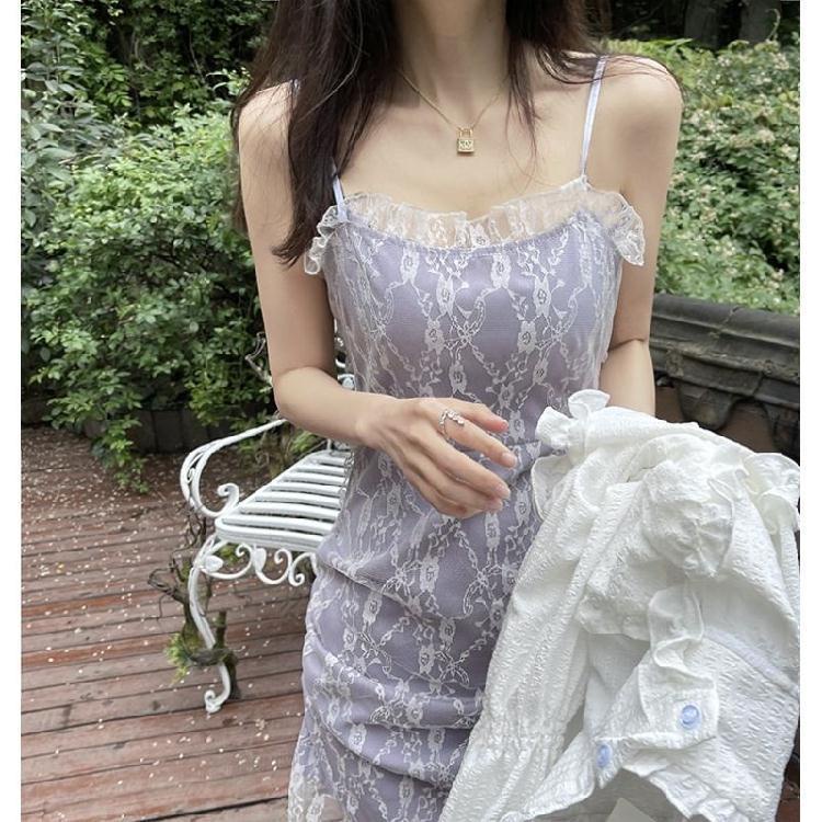 Set áo ren ngắn tay + chân váy ngắn thời trang dành cho nữ | BigBuy360 - bigbuy360.vn