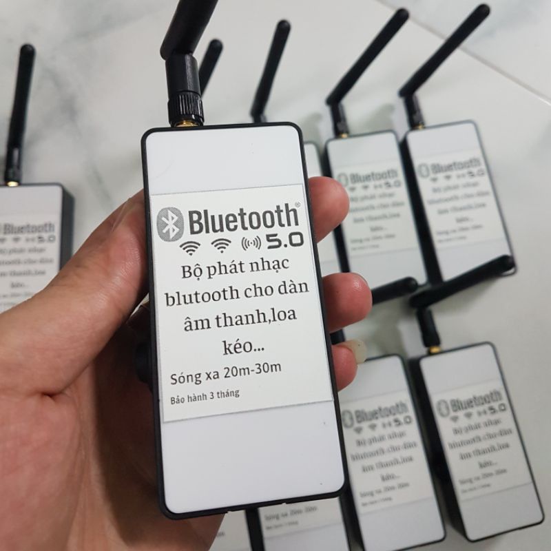 Bluetooth thu nhạc từ điện thoại loptop phát nhạc ra dàn loa thích hợp pin sạc