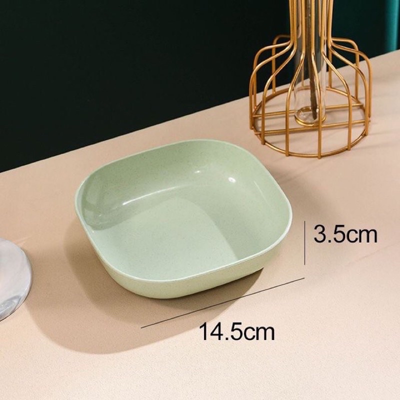 Đĩa Lúa Mạch Vuông CamCam HomeWare Set 8 Chất Liệu Nhựa Lúa Mạch Sinh Học An Toàn Cho Sức Khoẻ