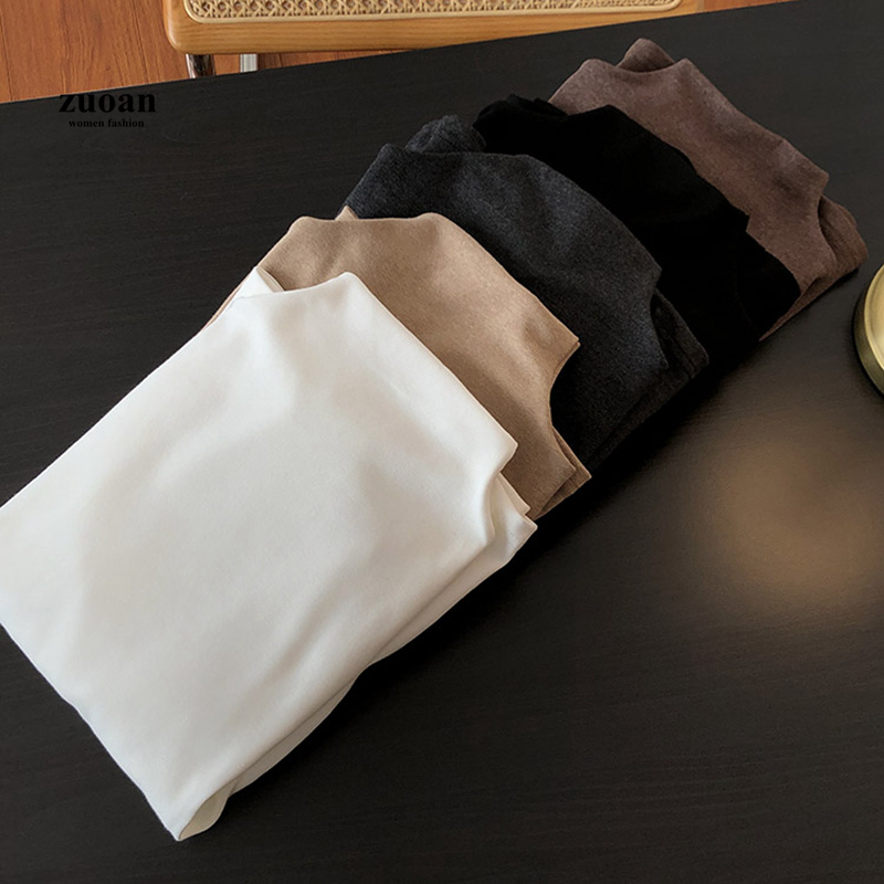 SUXI Áo sweater dài tay màu trơn thời trang mùa thu cho nữ