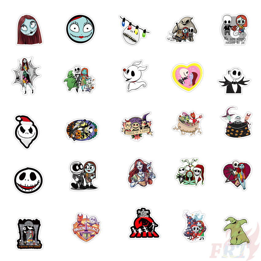 Bộ 100 Miếng Dán Trang Trí Hình Cô Dâu Và The Nightmare Before Halloween Thời Trang Chống Thấm Nước Diy