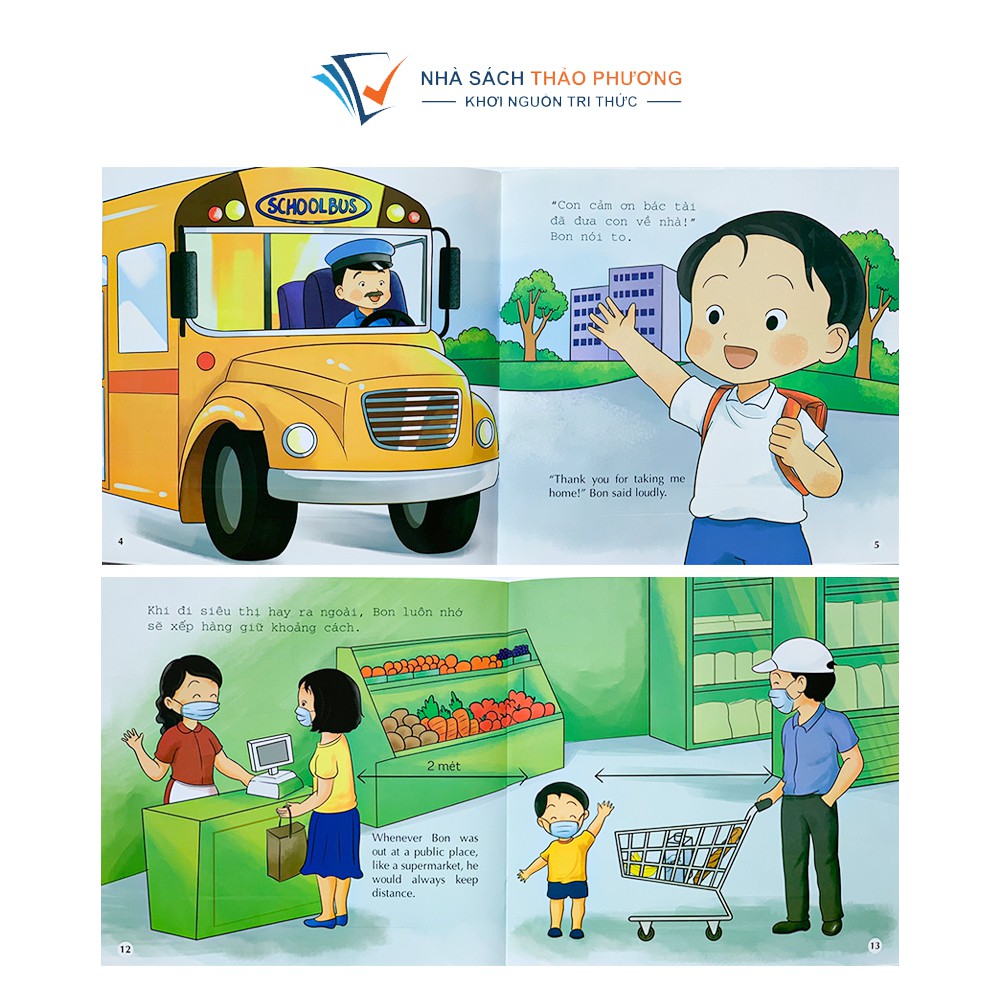 Sách - Ehon Kỹ năng sống Chuyện của Bon song ngữ Việt Anh (Combo 4 cuốn)
