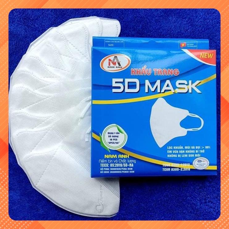 Combo 10 hộp [ 100 chiếc ] khẩu trang 5D  Nam Anh FAMAPRO 3 lớp form ôm mặt, hack tuổi