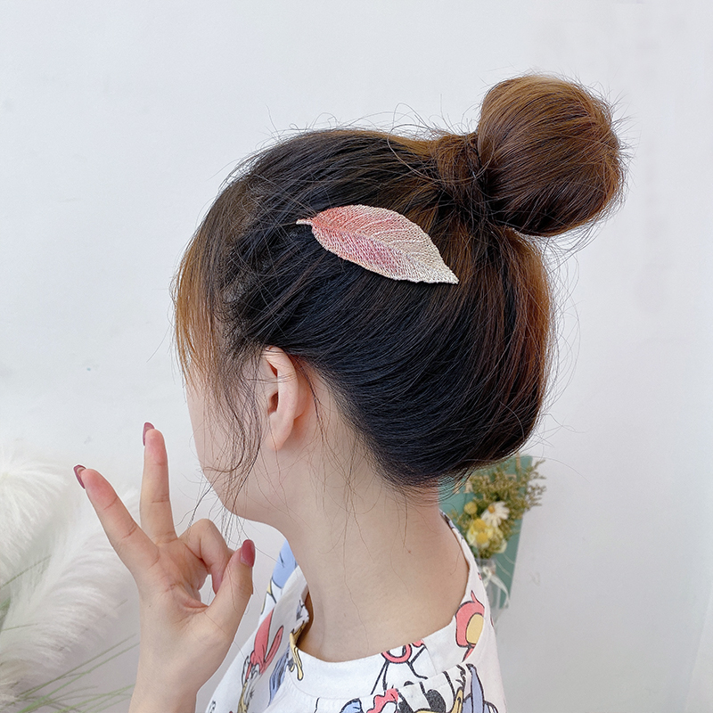 Kẹp Tóc Thêu Hình Chiếc Lá Nhiều Màu Sắc Ngọt Ngào Phong Cách Hàn Quốc Cho Nữ