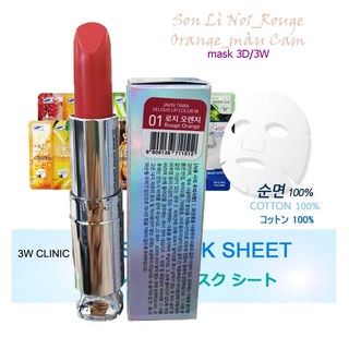 [Sale Sập Sàn] Son Lì Màu No1 Rouge Orange (màu Cam_Hàn Quốc)_Javin Tiara Velour Lip Color M (Tặng mặt nạ giấy 3W/3D)