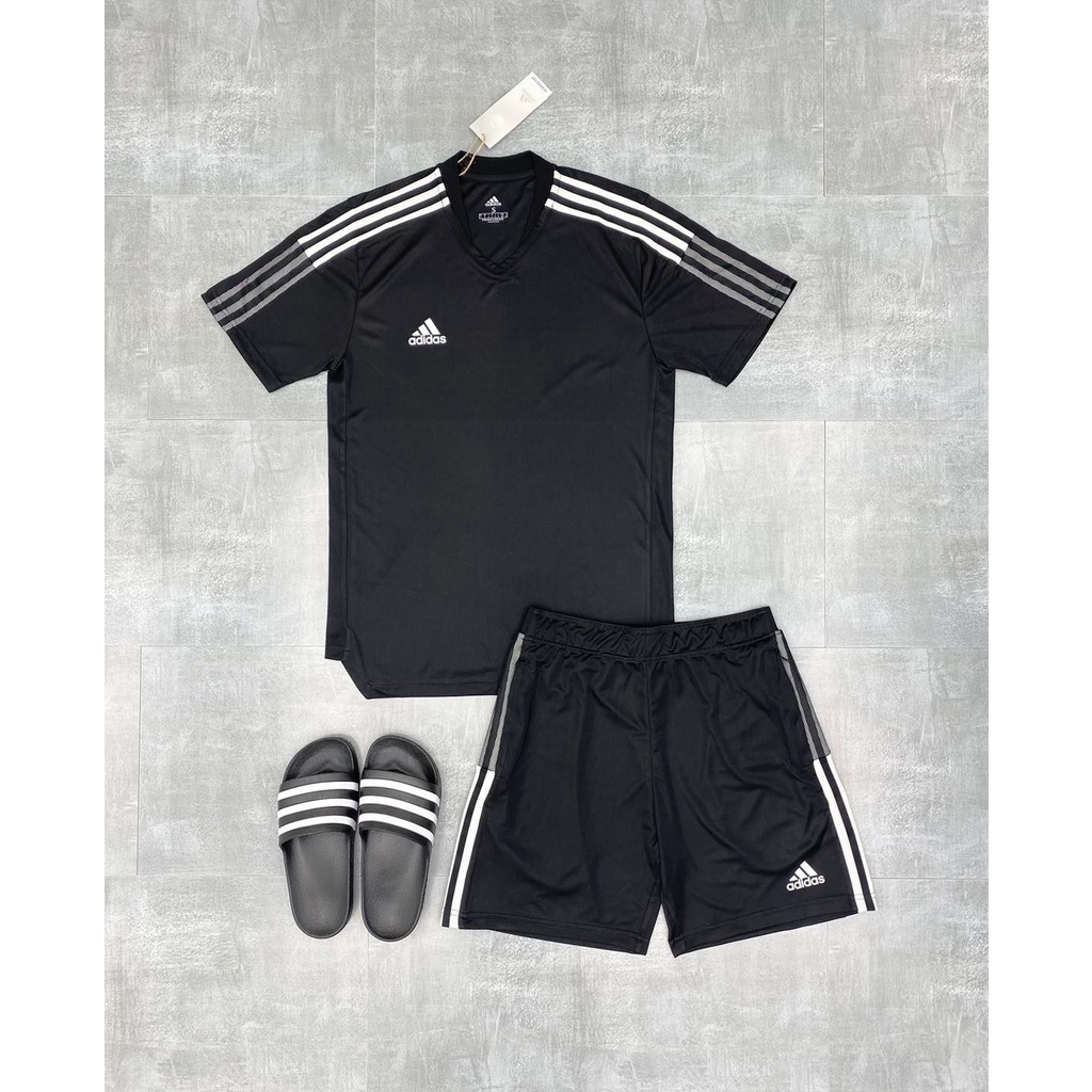 Bộ Thể Thao Adidas Đen Sọc Trắng