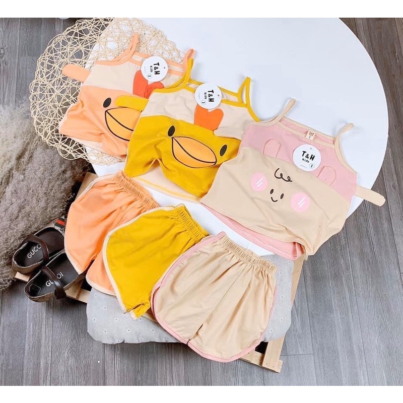 Bộ Hai Dây Cotton Vịt Ngộ Nghĩnh Cho Bé Gái