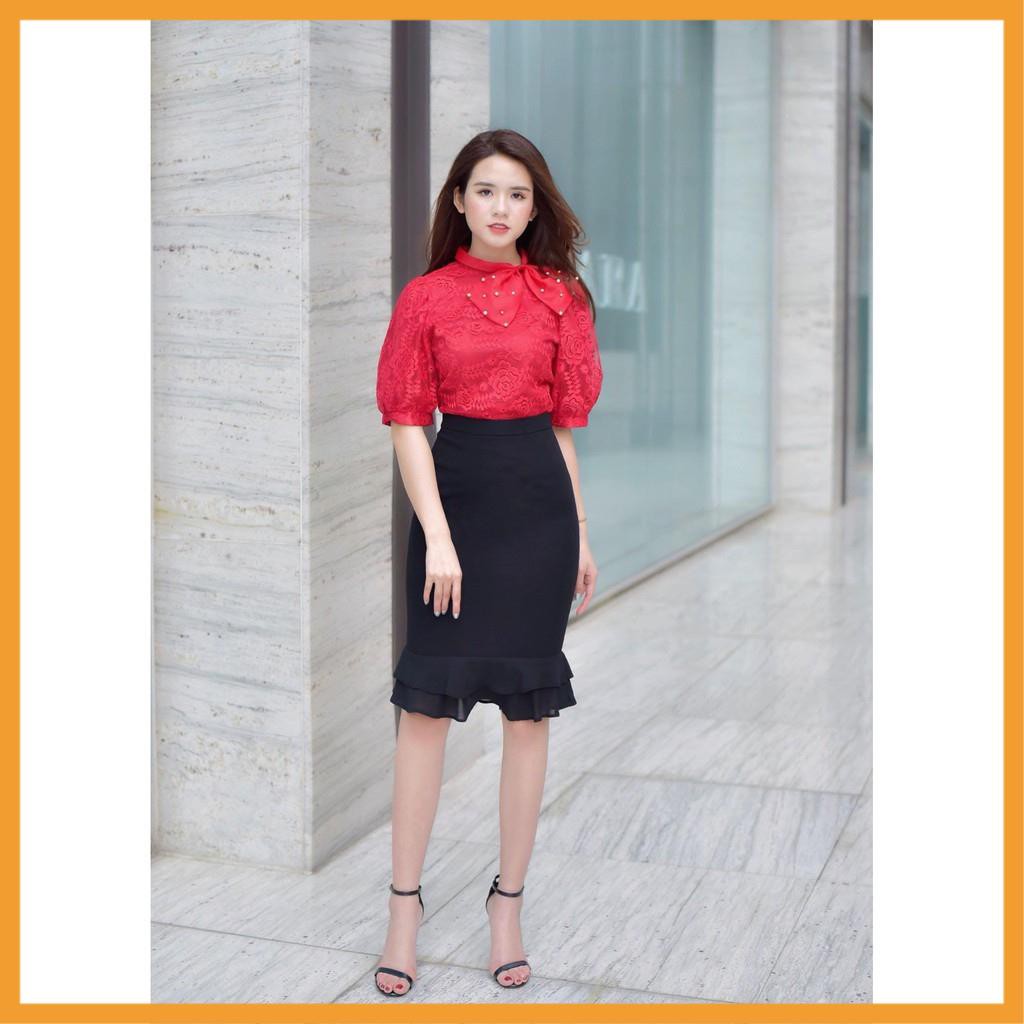 [HÀNG CAO CẤP] Chân váy bút chì phối bèo đuôi cá sang chảnh | BigBuy360 - bigbuy360.vn
